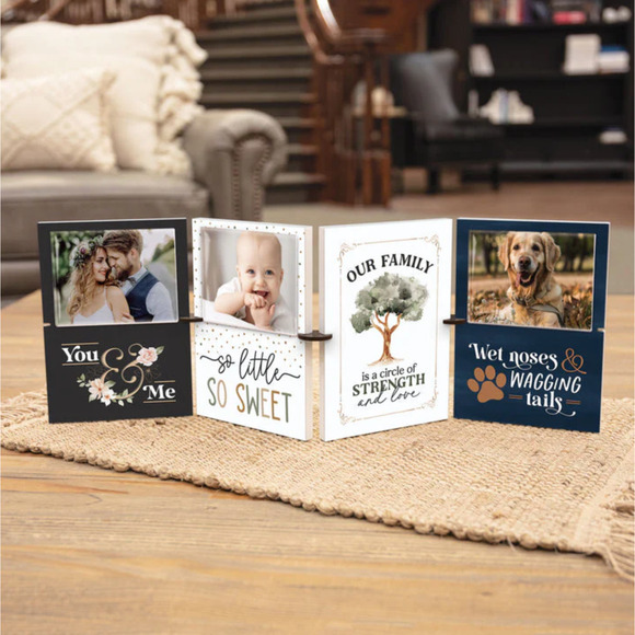 P Graham Dunn "Best Dad" Story Board Linkable Stand-Up Frame Beige Plaid New - Picture 6 of 6